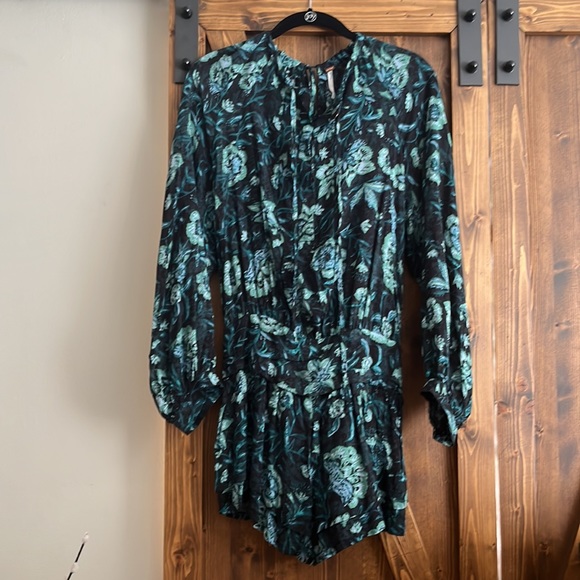 Free People Dance Til Dawn Floral Romper - Picture 2 of 4